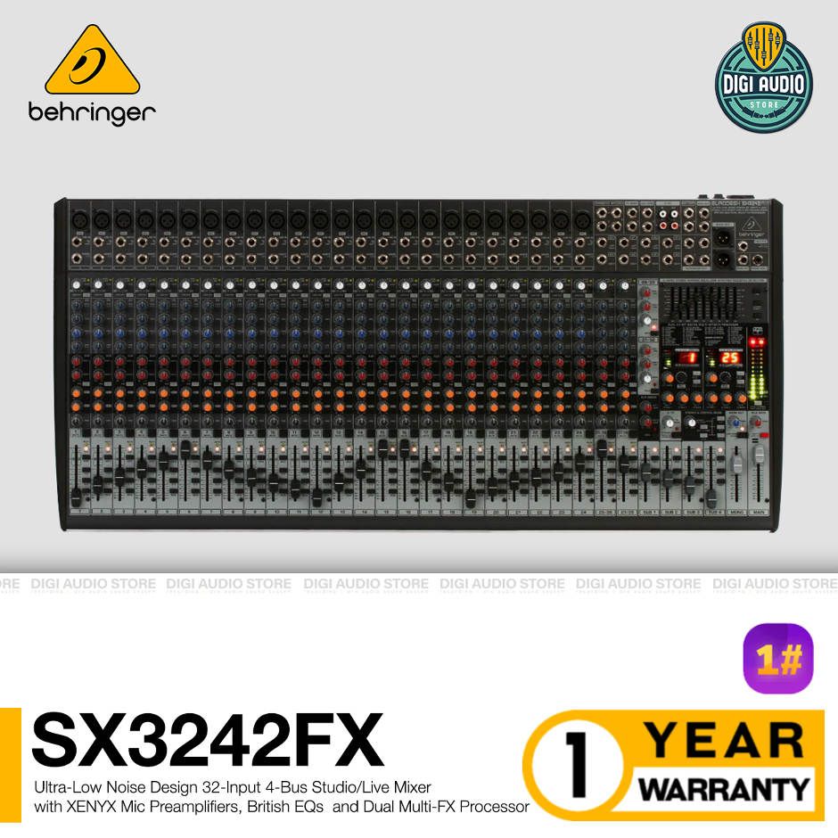 Audio Mixer Behringer Eurodesk SX3242FX Audio Mixer 26 Channel 24 Mono 2 Stereo with EQ & Multi FX Processor