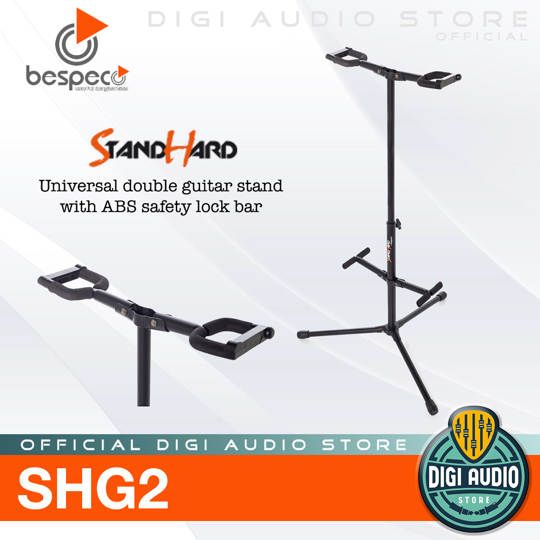 Stand Gitar Double Bespeco SHG2 Universal double guitar stand with ABS safety lock bar