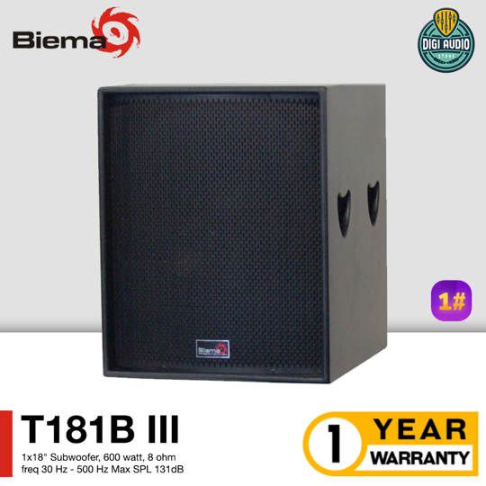 Speaker Subwoofer Pasif 18 Inch 600 Watt Biema T181B III - Audio Sound System