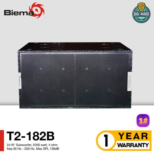 Speaker Subwoofer Pasif 2x18 inch 2200 Watt Biema T2-182B