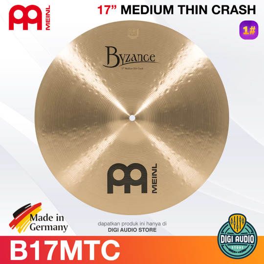 Cymbal Drum 17 inch Medium Thin Crash Meinl Byzance Traditional - B17MTC