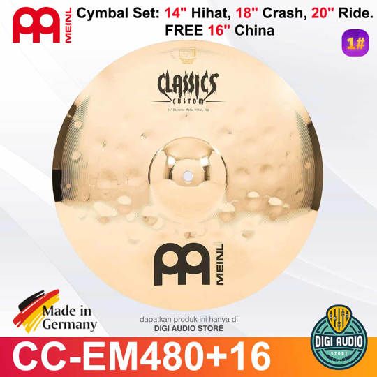 MEINL Cymbal CC-EM480+16CH Classics Custom Extreme Metal Cymbal Set FREE 16 inch China