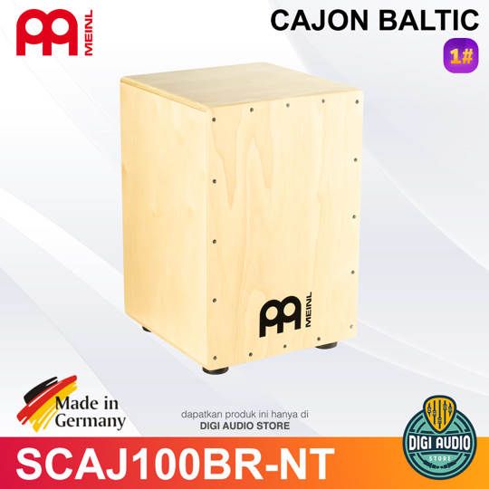 Meinl SCAJ100BR-NT Cajon Healiner Series Cajon with Baltic Birch Frontplate, Natural Finish