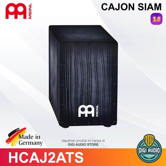 Meinl HCAJ2ATS HEADLINER DESIGNER SERIES STRING CAJON - Cajon with Siam Oak Frontplate, Azul Tiger Striped
