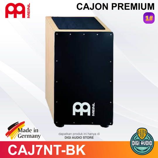 Meinl Percussion String Cajon CAJ7NT-BK Kahon with Premium Fiberglass Frontplate