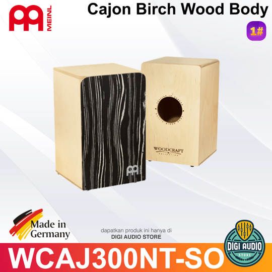 Meinl Percussion Woodcraft Cajon WCAJ300NT-SO Cajon with Birch Wood Body Striped Onyx Frontplate