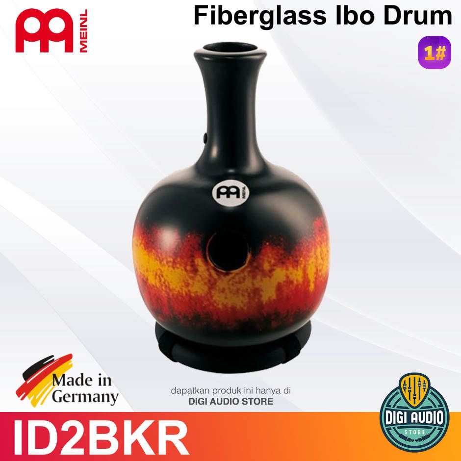 Meinl ID2BKR Fiberglass Ibo Drum, Long Neck, Black/Red