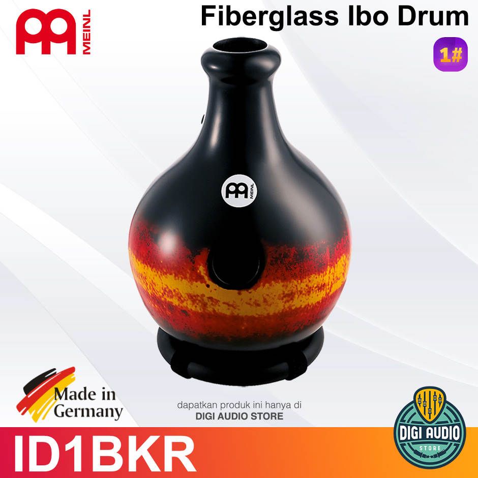 Meinl ID1BKR Fiberglass Ibo Drum, Large, Black/Red