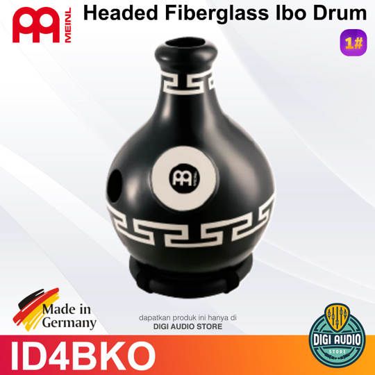 Meinl ID4BKO Headed Fiberglass Ibo Drum, Large, Tri-Sound, Black Ornament