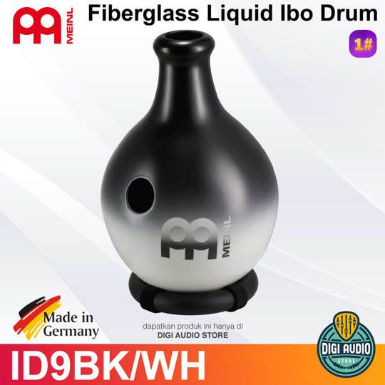 Meinl ID9BK/WH Fiberglass Liquid Ibo Drum, Large, Black/White