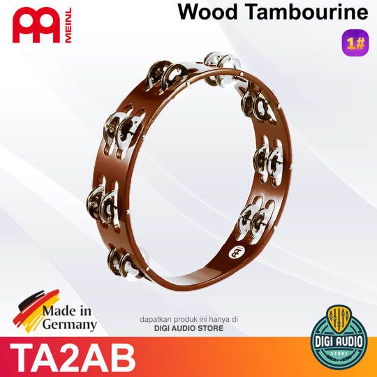 Meinl Percussion Wood Tambourine TA2AB 2 Row