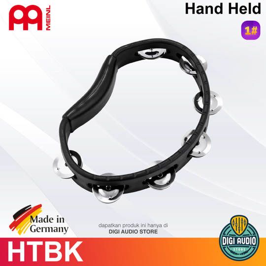 MEINL HEADLINER SERIES HAND HELD ABS TAMBOURINE ABS PLASTIC - 1 ROW - STAINLESS STEEL - BLACK - HTBK