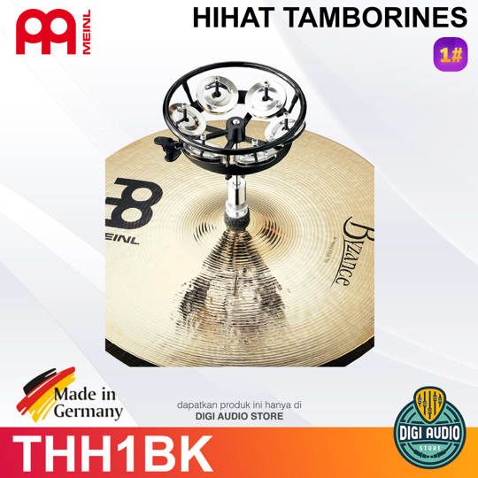 Meinl Percussion THH1BK HiHat Steel Tambourine 1 Row