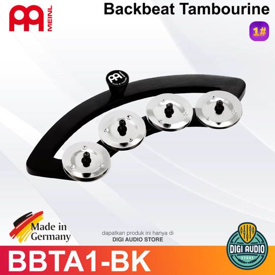 Meinl BBTA1-BK Backbeat Tambourine for 10 inch & 12 Inch Drum Snare
