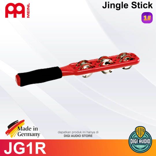 Meinl JG1R Professional Jingle Stick, Nickel Plated Steel Jingles, Red