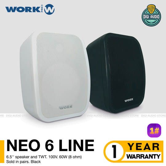 Speaker Pasif Indoor & Outdoor dengan Wall Bracket WORK PRO NEO 6 LINE - 6.5 inch 60 Watt