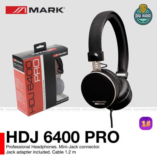 Professional Headphone Monitor MARK HDJ 5500 PRO - Close Headphone 32 Ohm include Adapter Mini Jack 3.5mm