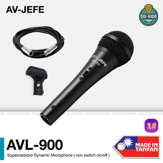 Vocal Microphone Dynamic Supercardioid - Mic Cable - AV-JEFE AVL900 - AVL 900