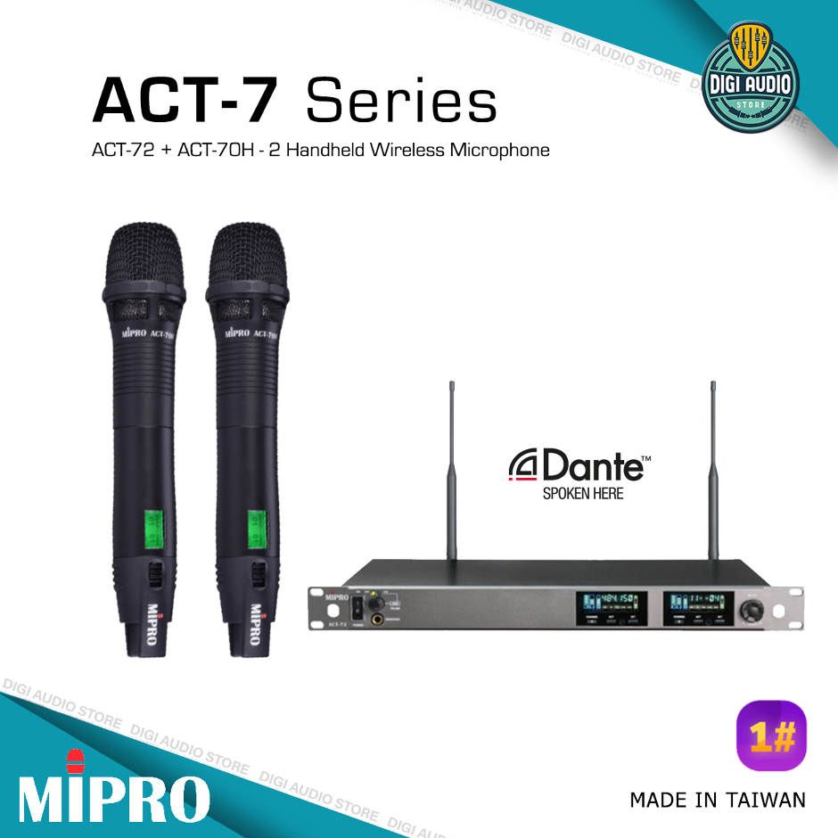 Wireless Microphone Vocal Dual Channel MIPRO ACT-72 + 2x ACT-70H
