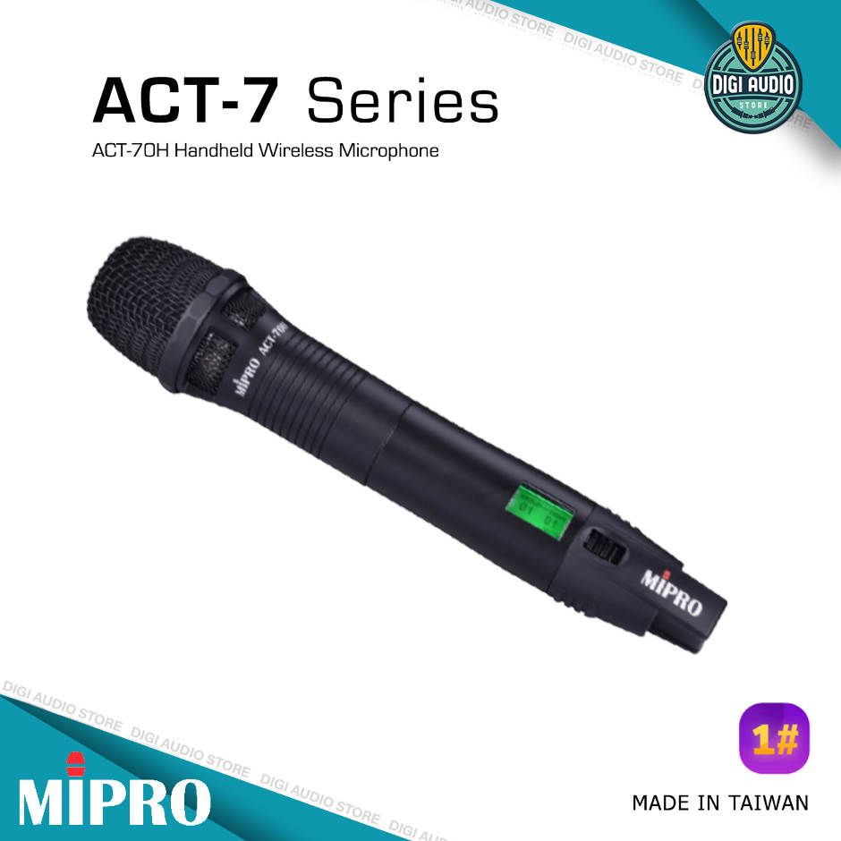 Wireless Microphone - Dual Channel MIPRO - Receiver ACT-72 + 2 Pcs ACT-70H Handheld Mic