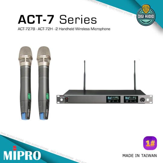 Wireless Vocal Microphone - 2 Channel MIPRO ACT-727B + 2x ACT-72H - ACT 7 Series
