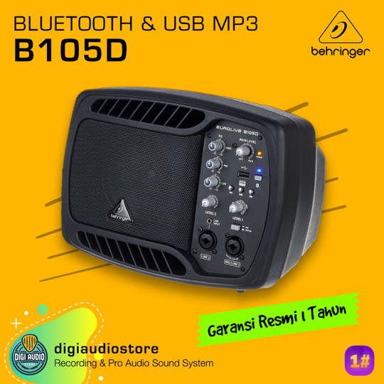 Speaker Aktif Behringer B105D with USB MP3 Player and Bluetooth Audio Streaming