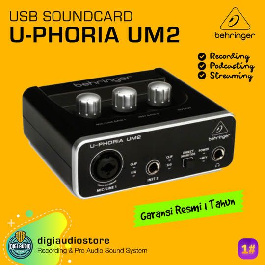 Soundcard 2 Channel - USB Audio Interface Behringer U-Phoria UM2
