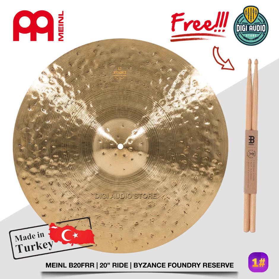 Cymbal Drum Meinl B20FRR 20 inch Ride Byzance Foundry Reserve - Free Stick Drum & Gloves