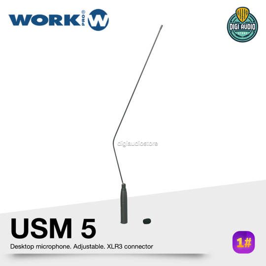 Microphone Condenser Gooseneck Adjustable WORK PRO USM 5 - Mic Podium