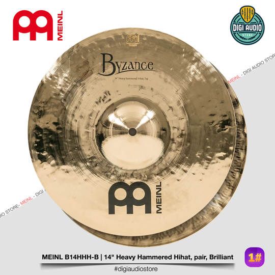 Cymbal Drum 14 inch Heavy Hammered Hihat Meinl Byzanze Brilliant - B14HHH-B