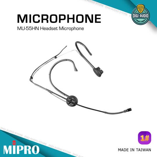 Headset Microphone - Mic Headworn - MIPRO MU-55HN Black - 4 Pin Mini XLR TA4F - Omni Directional