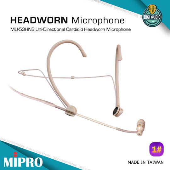 Headset Microphone - Mic Headworn - MIPRO MU-53HNS Skin Color - 4 Pin Mini XLR TA4F - Uni Directional