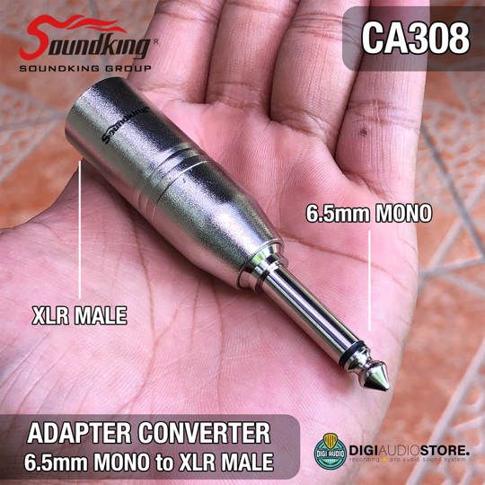 Audio Adapter Converter 6.5mm Jack TS Mono Akai to Canon XLR Male - Soundking CA308