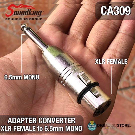 Audio Adapter Converter Canon XLR Female to 6.5mm Jack TS Mono Akai - Soundking CA309