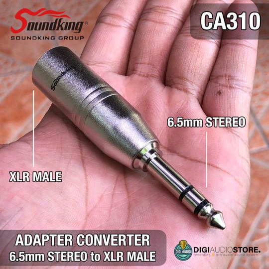 Audio Adapter Converter 6.5mm Jack TRS Stereo Akai to Canon XLR Male - Soundking CA310