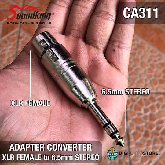 Audio Adapter Converter Canon XLR Female to 6.5mm Jack TRS Stereo Akai - Soundking CA311