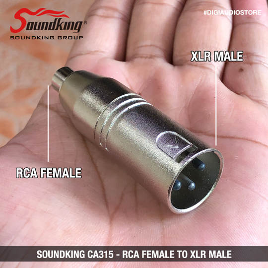 Adapter Converter Konektor Audio Jack RCA Female to Canon XLR Male - Soundking CA315