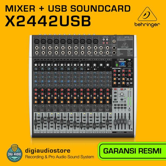 Audio Mixer 12 Channel Behringer X2442USB - 10 Mono / 4 Stereo - Efek & USB Audio Interface