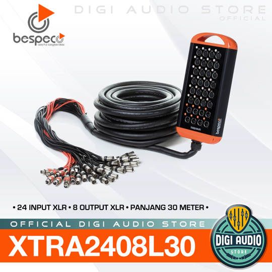 Snake Cable Bespeco XTRA2408L30 Kabel Junction Box 24 Input - 8 Output - 30 meter