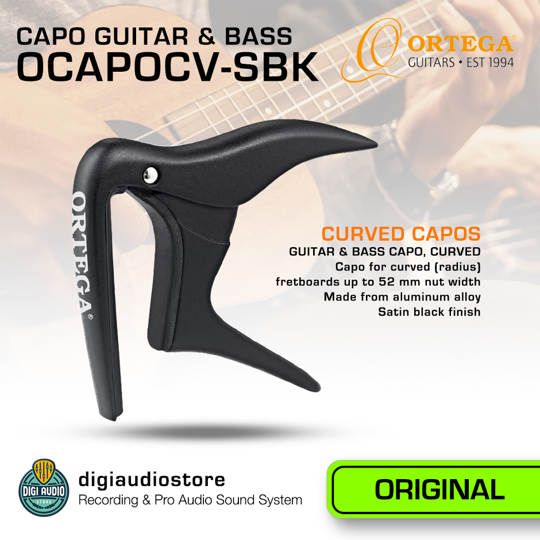 Capo Guitar & Bass Akustik - Penjepit Gitar - ORTEGA OCAPOCV-SBK - untuk Gitar & Bass Akustik / Elektrik - CURVE