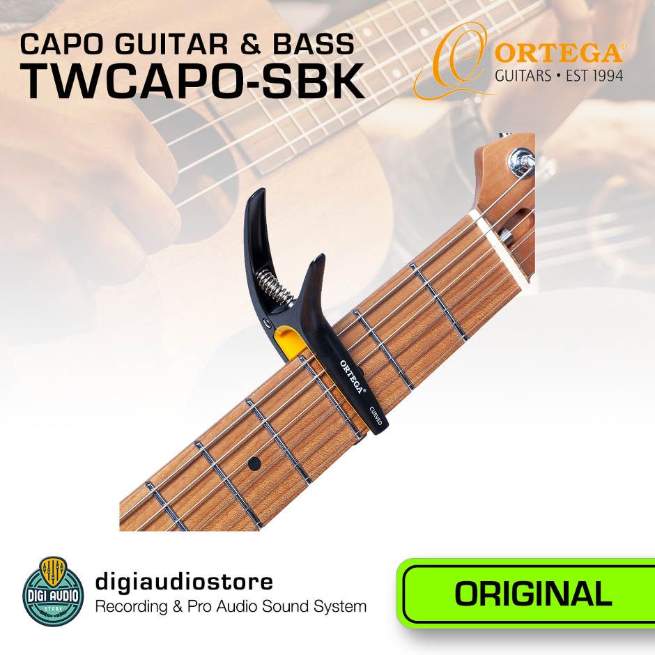 Capo Guitar & Bass Akustik - Penjepit Gitar - ORTEGA TWCAPO-SBK - Flat & Curve Capo Gitar & Bass Akustik / Elektrik - FLAT & CURVE