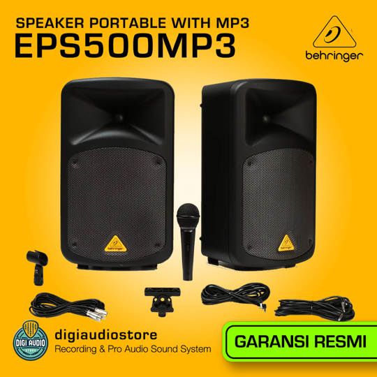 Speaker Portable Pasif Behringer EPS500MP3 Power Mixer Audio 500 Watt with Mp3 Player