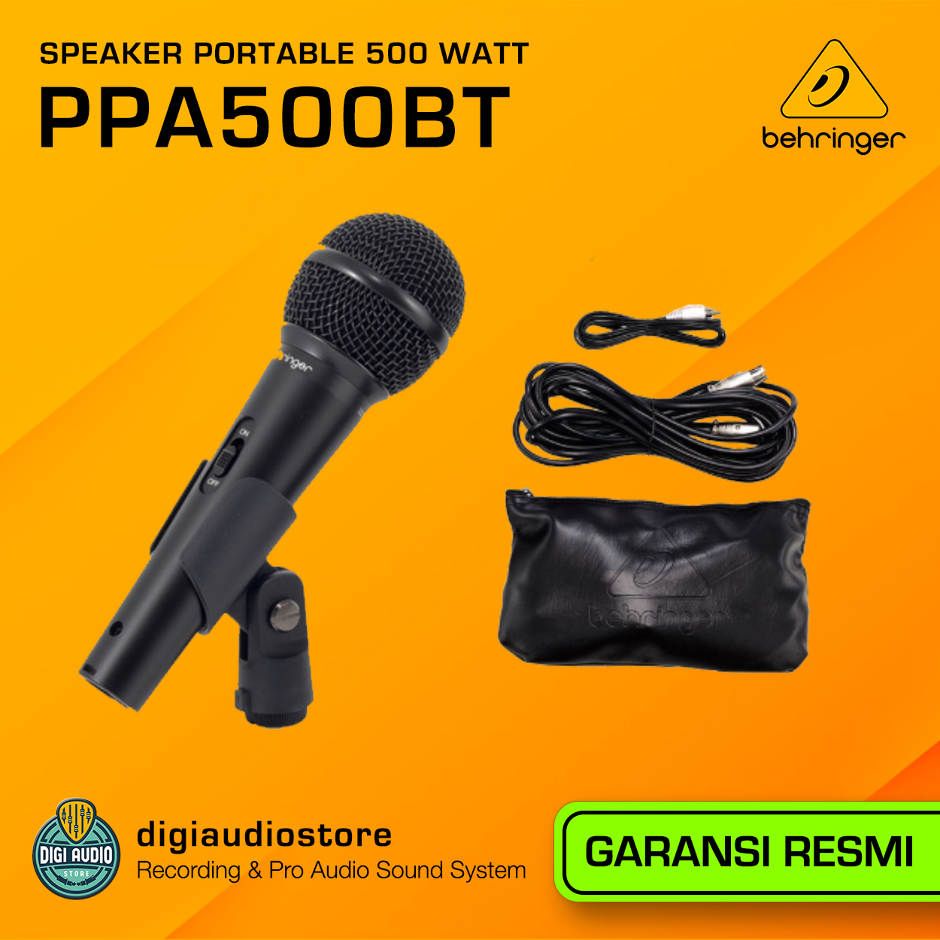 Speaker Portable Bluetooth Wireless Behringer Europort PPA500BT - 500 Watt - Audio Mixer & include 1 microphone cable