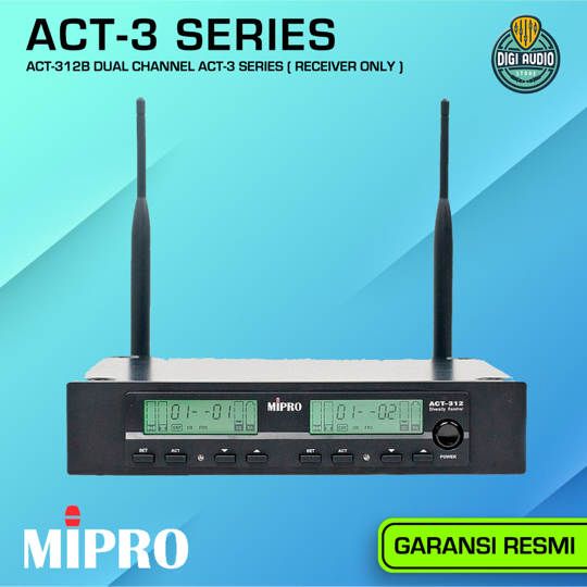 Wireless Receiver Microphone MIPRO ACT-312B - Dual Chanel ACT-3 Series ( Receiver Only ) ACT312B