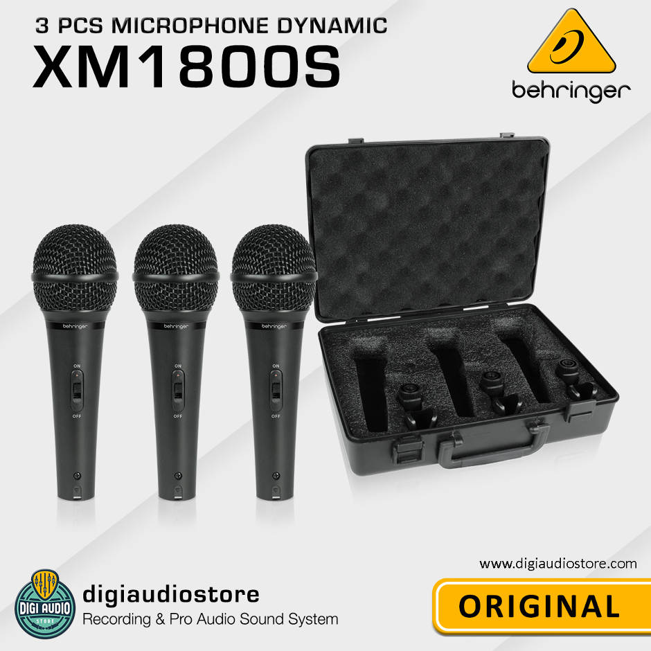 Microphone Behringer XM1800S Dynamic dengan switch On Off - Set isi 3 pcs