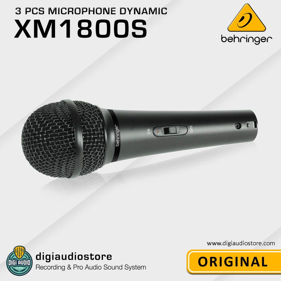 Microphone Behringer XM1800S Dynamic dengan switch On Off - Set isi 3 pcs