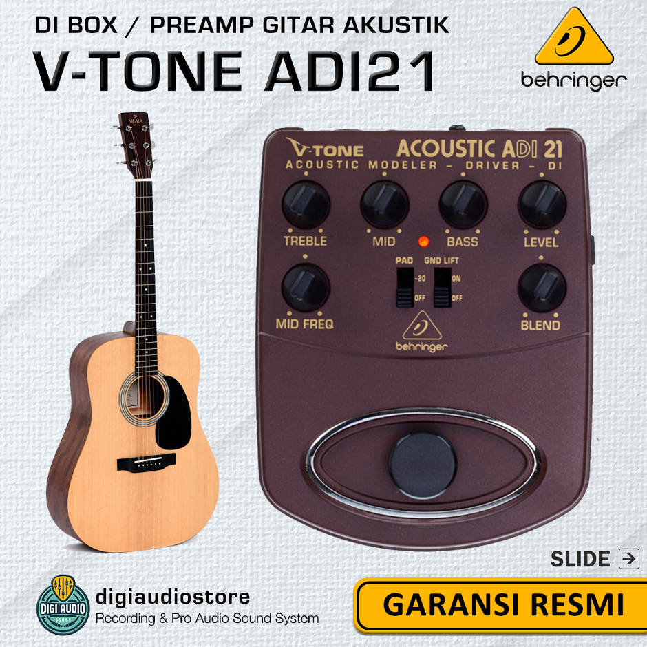 Behringer V-Tone ADI21 Acoustic Amp Modeler / Direct Recording Preamp / DI Box Gitar Biola Akustik
