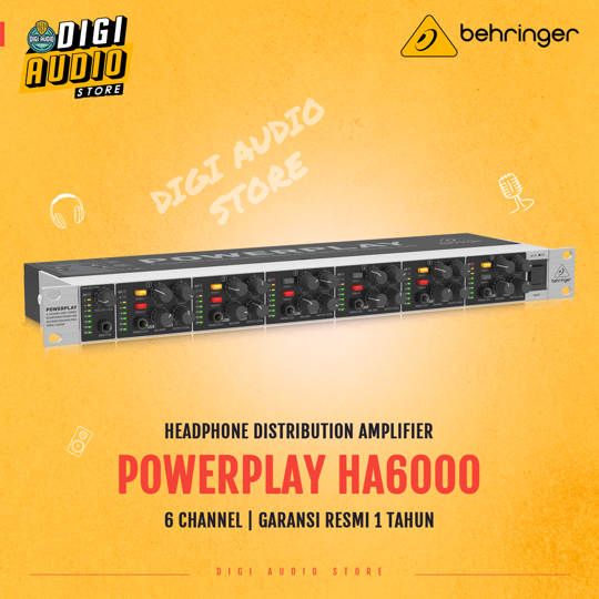 Headphone Amplifier Distribution 6 Channel Behringer Powerplay HA6000 with Equalizer