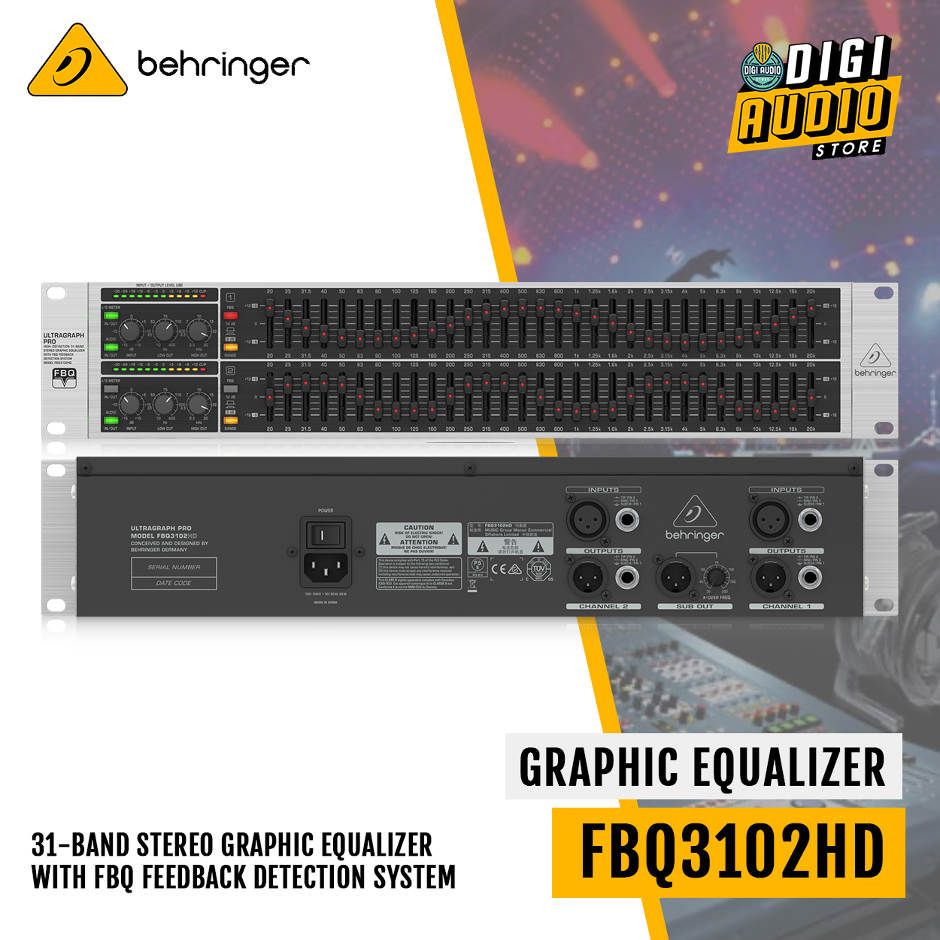 Graphic Equalizer Behringer Ultragraph Pro FBQ3102HD - 31 Band with Feedback Detection