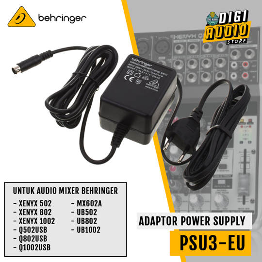 Behringer PSU3-EU Adaptor Audio Mixer Behringer Xenyx 502 802 1002 Q502USB Q802USB Q1002USB